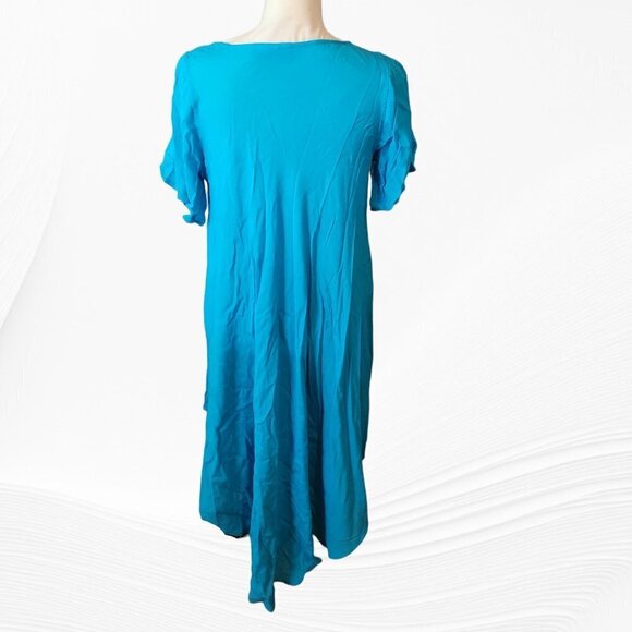 Beach Cover Up in Blue Summer Shift Size Large - Picture 2 of 3